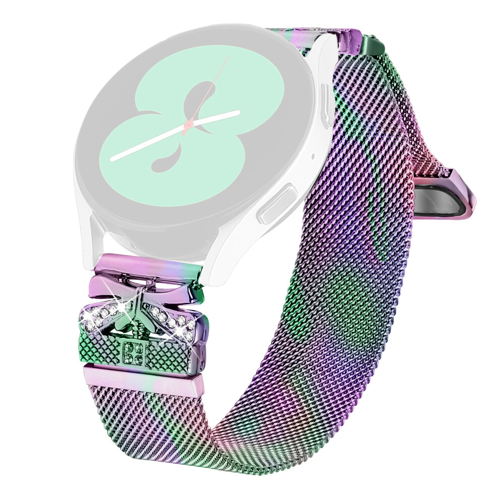 (Colorful) Metal Strap For Huawei Watch Gt 3 42Mm Milanese Watch Band Butterfly Decor Electroplating Color 6914283878987