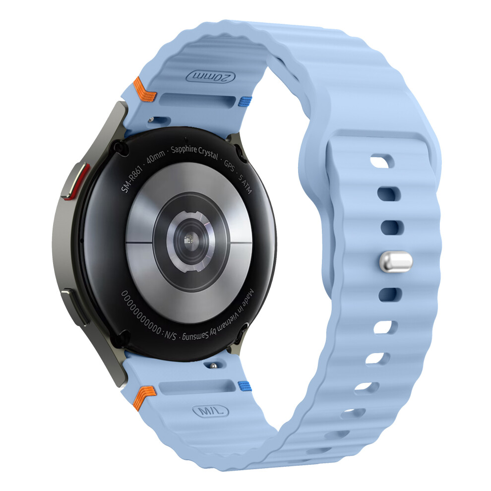 (Baby ) For Samsung Galaxy Watch7 44Mm / 40Mm Smart Watch Band Wave Silicone Wrist Strap Blue 6914280530918