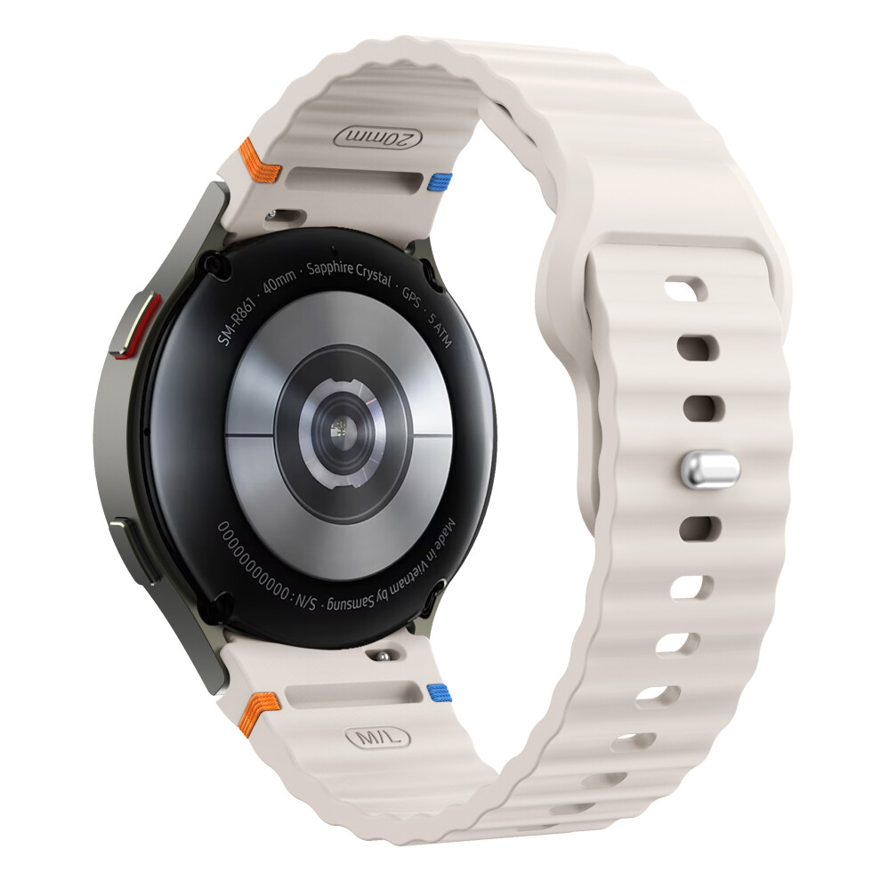 (Starlight) For Samsung Galaxy Watch7 44Mm / 40Mm Smart Watch Band Wave Silicone Wrist Strap 6914280575940