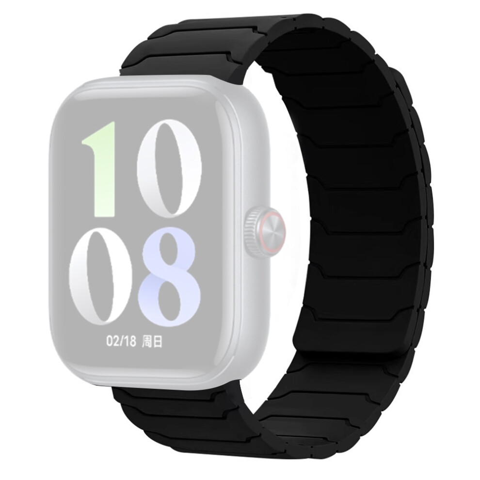 (Black) For Vivo Watch Gt Silicone Magnetic Watch Band Replacement Strap Black 6914289584547