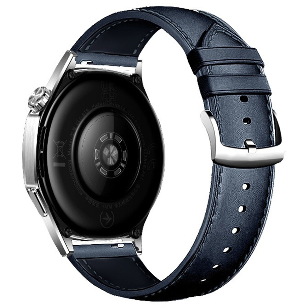 (Midnight ) For Huawei Watch Gt 5 46Mm Watch Band 22Mm Leather Textured Silicone Wrist Strap Blue 6914282047438