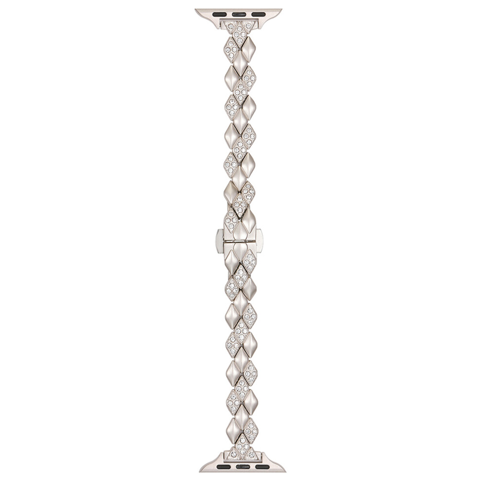 (Starlight) Metal Strap For Apple Watch Series 11 10 42Mm / 9 8 7 41Mm / Se3 Se2 Se 6 5 4 40Mm / 3 2 1 38Mm Rhinestone Decor Rhombus Watch Ba 6914281259146