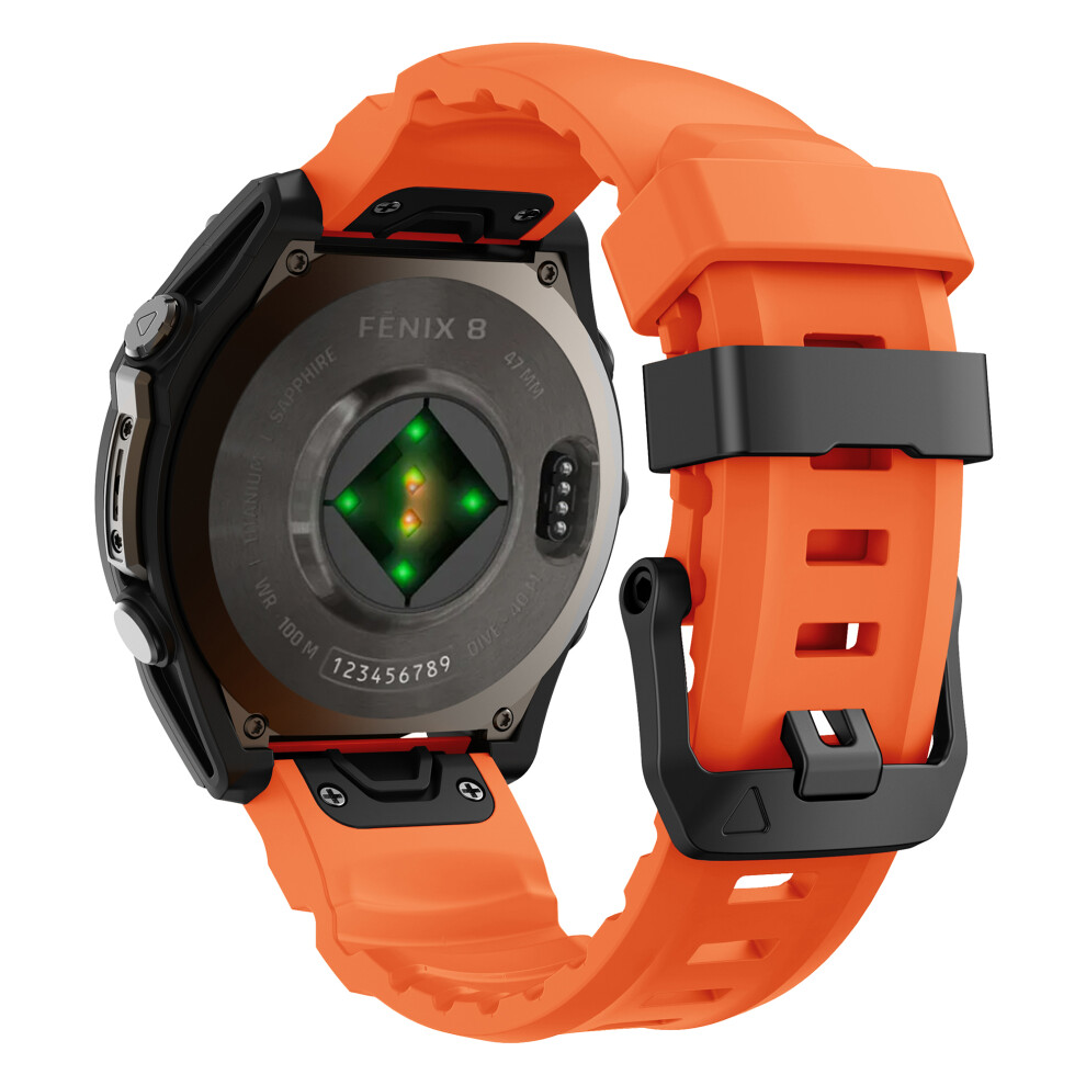 (Orange) Quickfit 22Mm Watch Band For Garmin Fenix 7 Pro / 7 / 6 Pro / 6 Sports Silicone Wrist Strap Orange 6914287212961