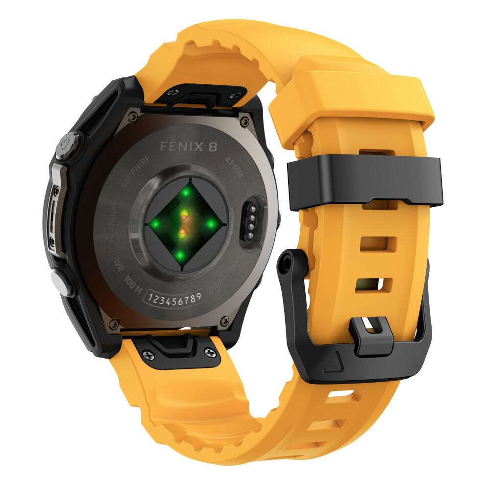 (Yellow) Quickfit 22Mm Watch Band For Garmin Fenix 7 Pro / 7 / 6 Pro / 6 Sports Silicone Wrist Strap Yellow 6914284396381