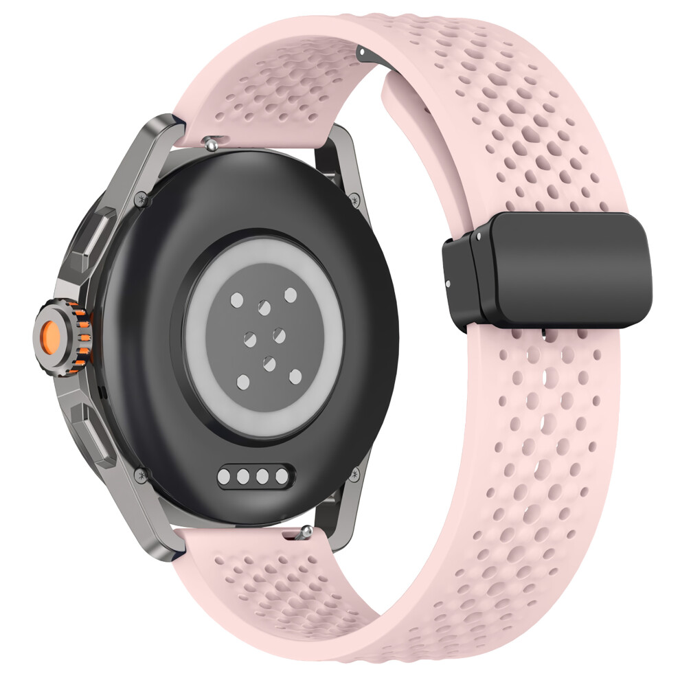 (Pink) For Xiaomi Watch S4 Sport Watch Band 22Mm Magnetic Buckle Perforated Silicone Wrist Strap Pink 6914286824837