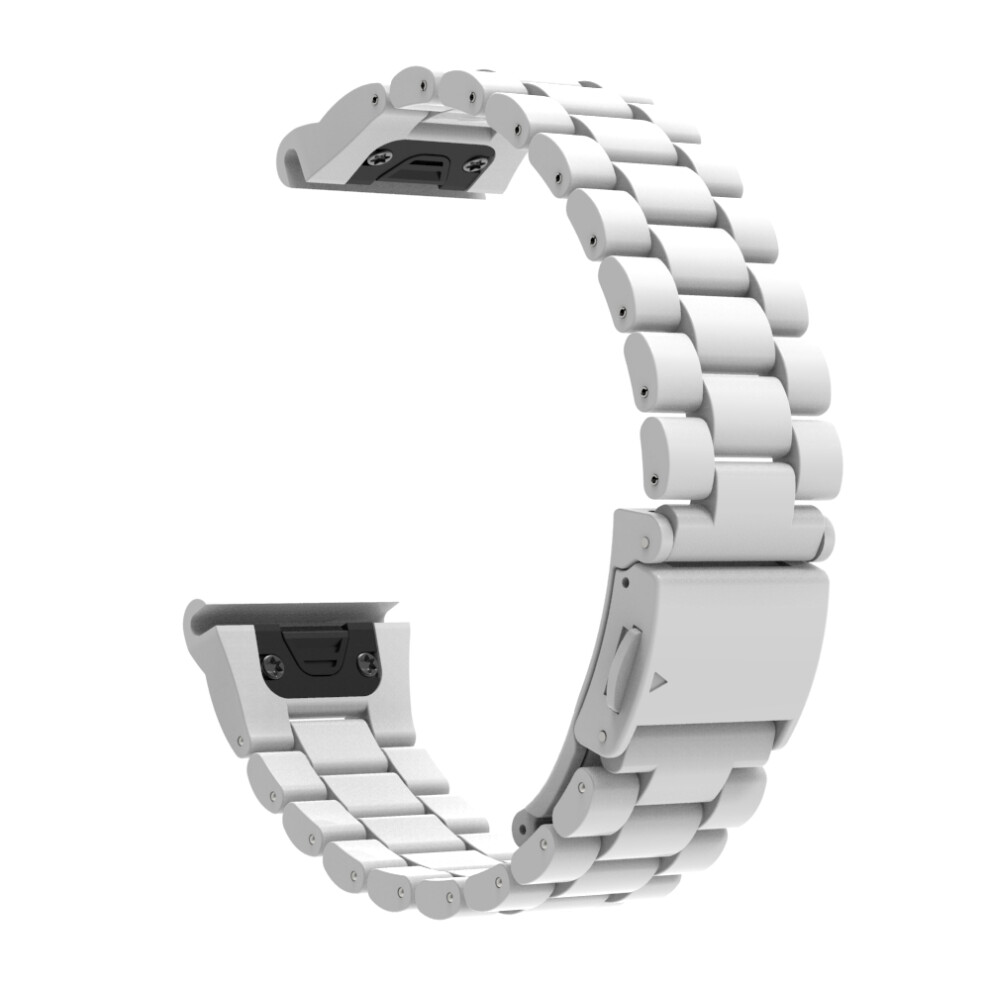 (White) For Garmin Fenix 8 47Mm / Fenix E 47Mm Watch Band 22Mm Plastic 3-Bead Wrist Strap White 6914287485969