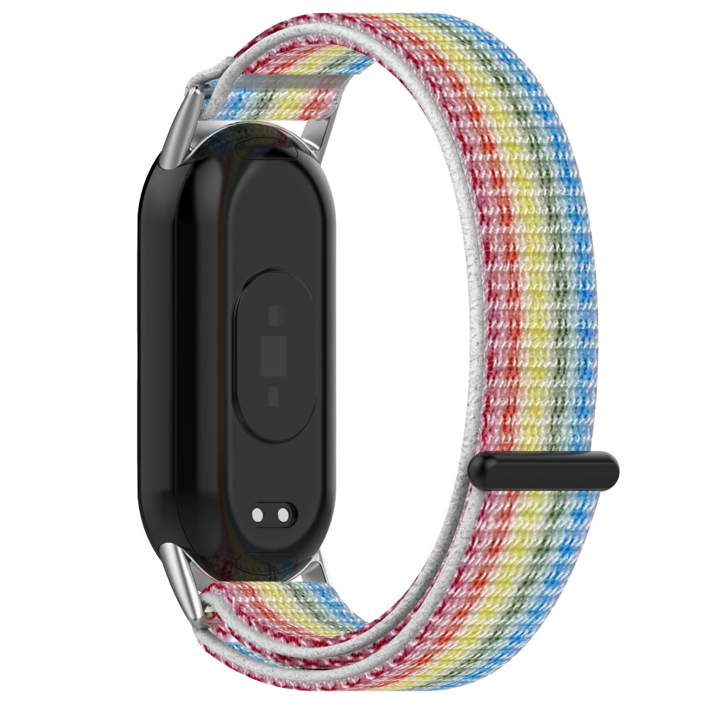 (Rainbow) For Xiaomi Smart Band 9 / 8 Magic Tape Nylon Strap Replacement Wristband 6914284907259