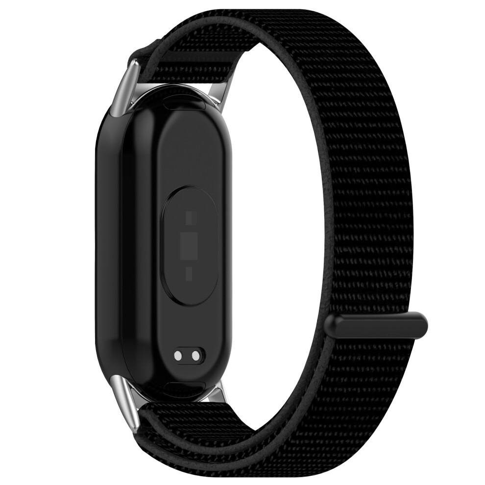 (Black) For Xiaomi Smart Band 9 / 8 Magic Tape Nylon Strap Replacement Wristband Black 6914288216302