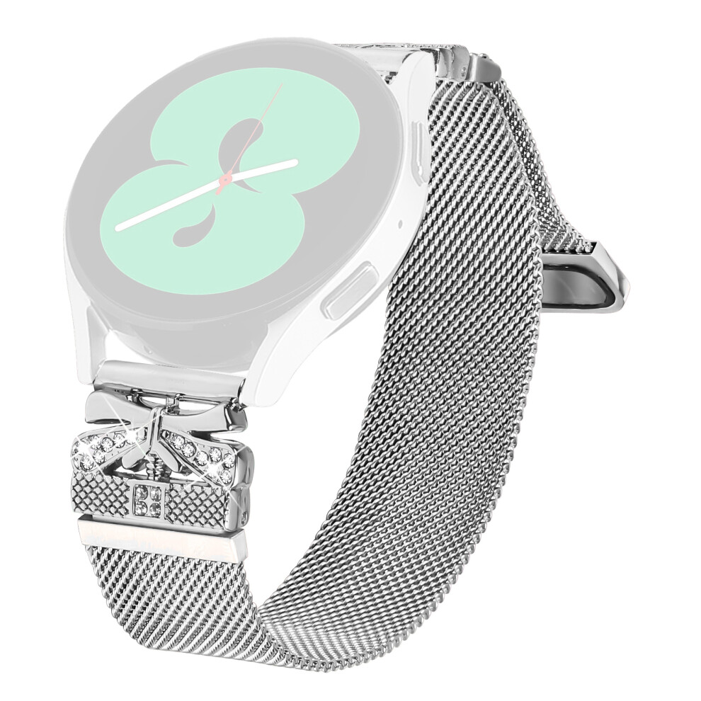 For Honor Magicwatch 2 42Mm Watch Strap Butterfly Decor Milanese Metal Band, Silver 6914289604863