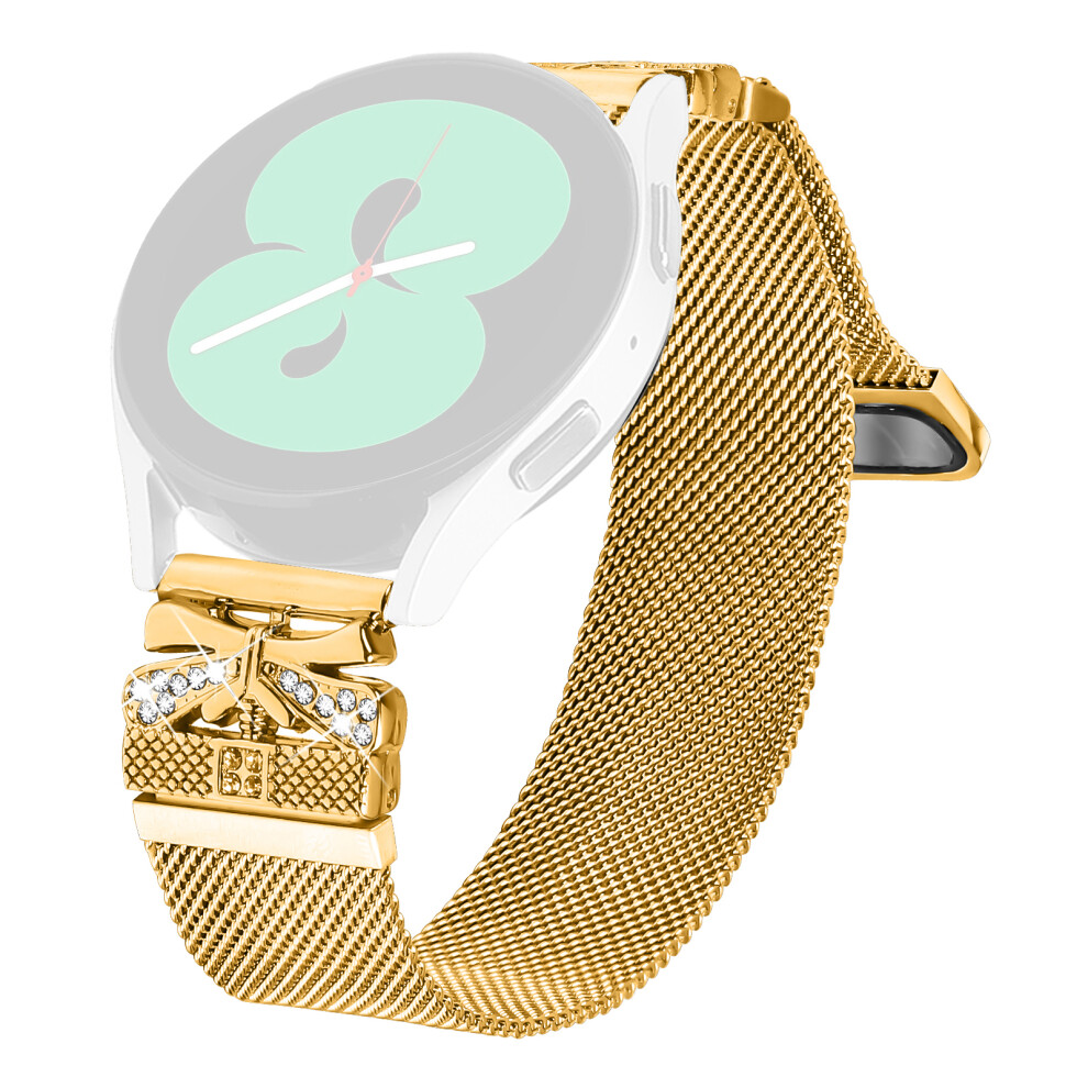 (Gold) Metal Strap For Honor Watch Es Milanese Watch Band Butterfly Decor Electroplating Color Gold 6914284453534