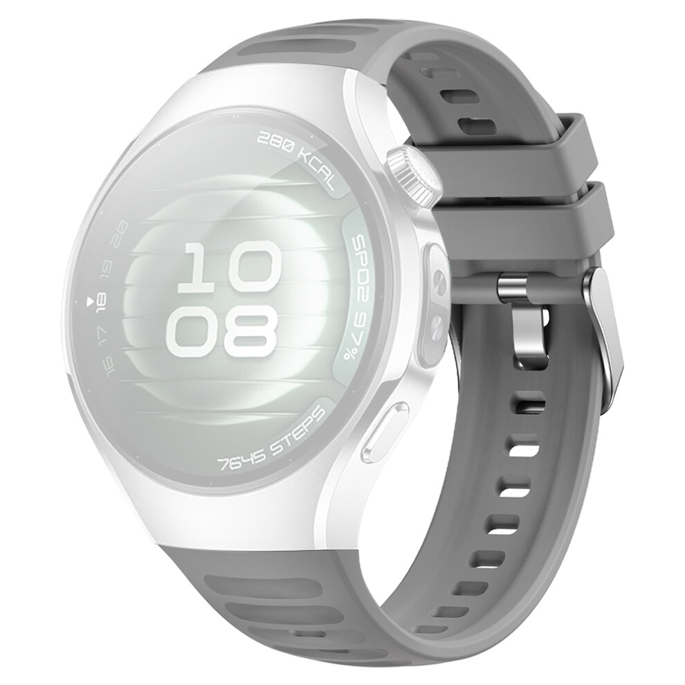 (Grey) For Huawei Watch 5 42Mm Watch Band Wave Texture Silicone Adjustable Strap Grey 6914285042171