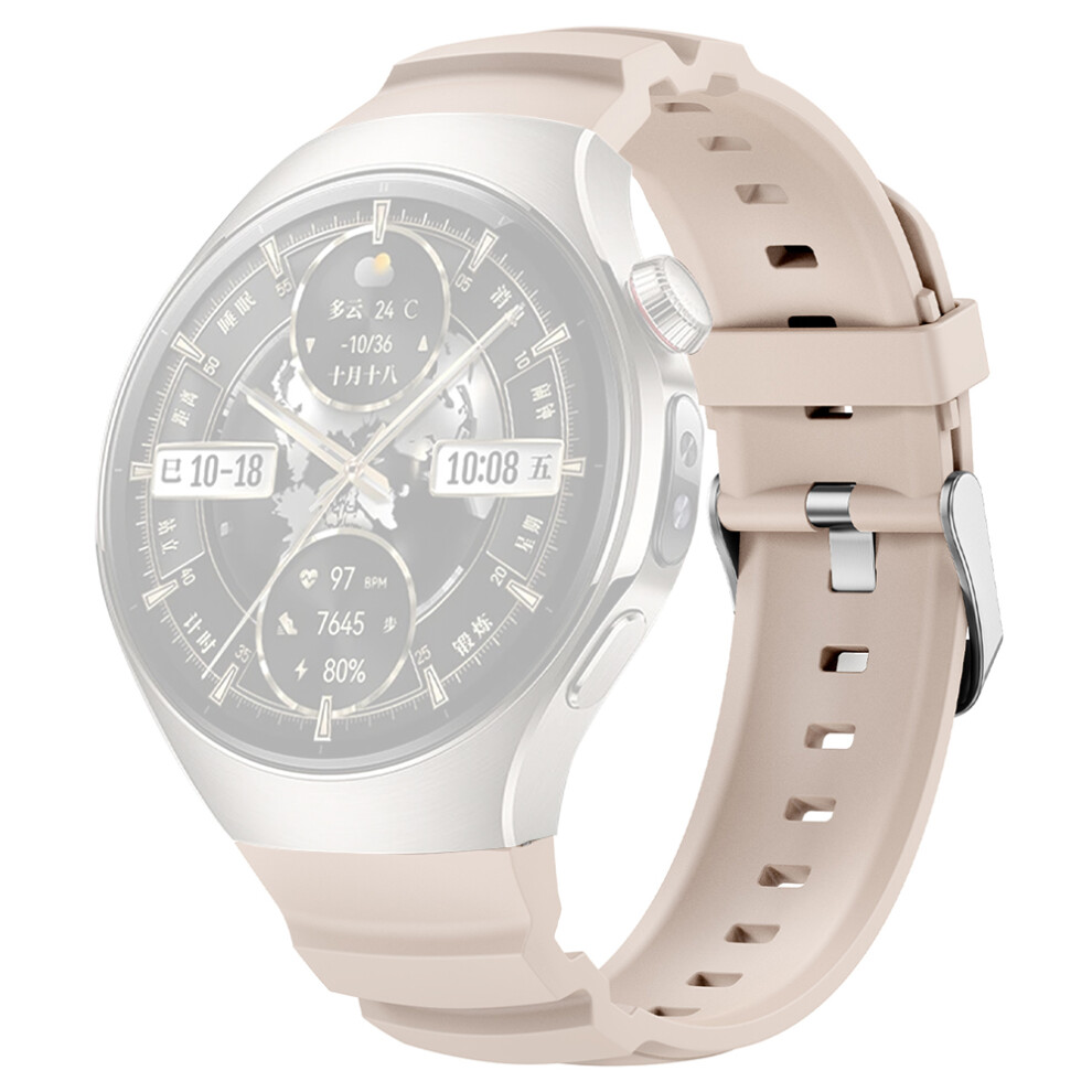 (Starlight) For Huawei Watch 5 46Mm Adjustable Watch Strap Silicone Metal Pin Buckle Wrist Band 6914280427546