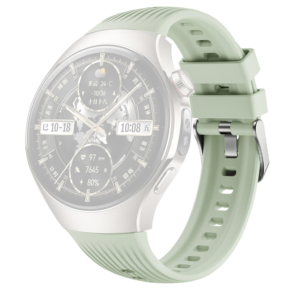 (Green) For Huawei Watch 5 46Mm Silicone Watch Band Vertical Stripes Wrist Strap Green 6914281415481