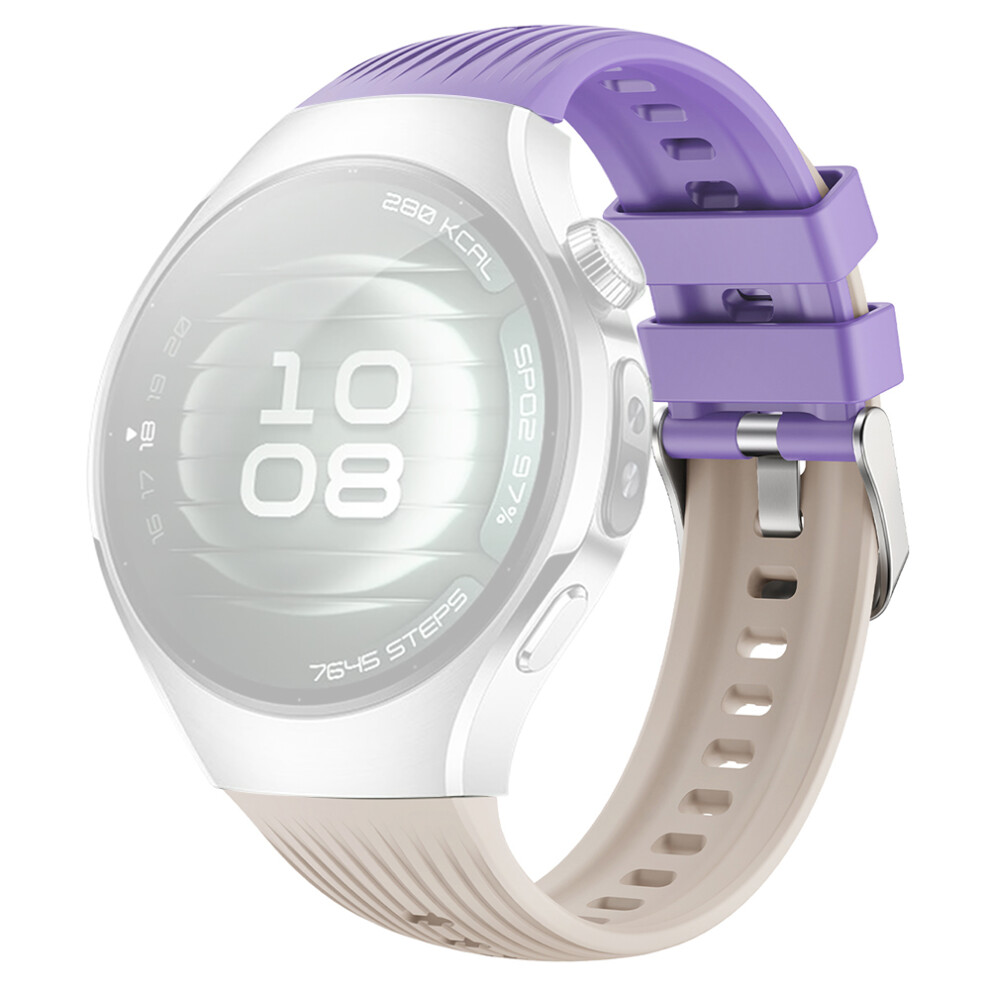 (Starlight / ) For Huawei Watch 5 42Mm Silicone Watch Band Vertical Stripes Wrist Strap Purple 6914289268775