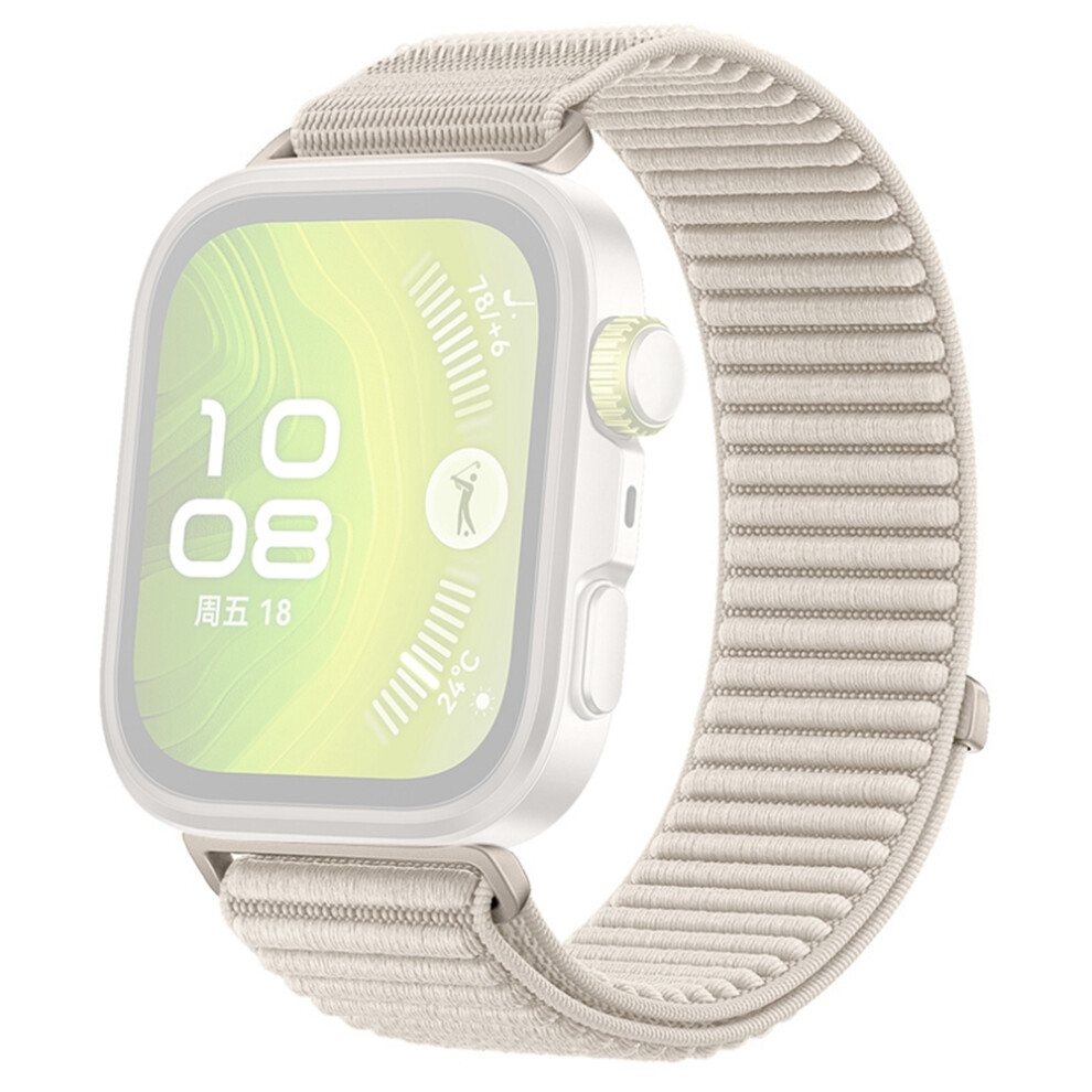 (Starlight) Wrist Strap For Huawei Watch Fit 4 Pro / Fit 4 / Fit 3 Magic Tape Nylon Woven Watch Band With Titanium Alloy Connector 6914282737513