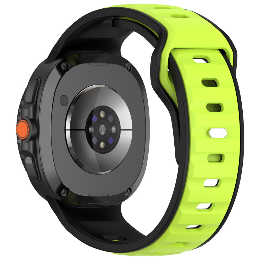 ( / Lime) Silicone Strap For Samsung Galaxy Watch8 44Mm / 40Mm / Watch8 Classic 46Mm Dual Color Design Replacement Watch Band Black 6914289360578