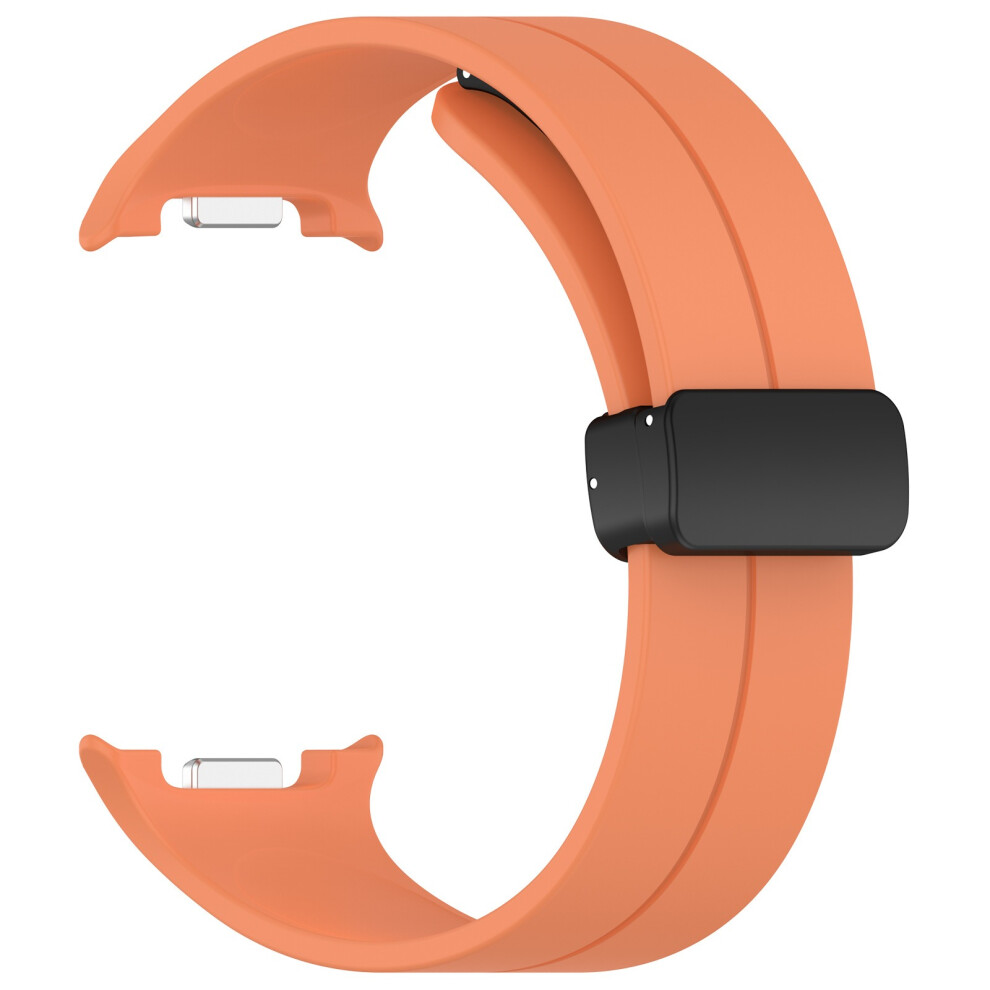 (Orange) Watch Strap For Samsung Galaxy Watch8 44Mm / 40Mm / Watch8 Classic 46Mm Folding Buckle Silicone Wristband Orange 6914283924684