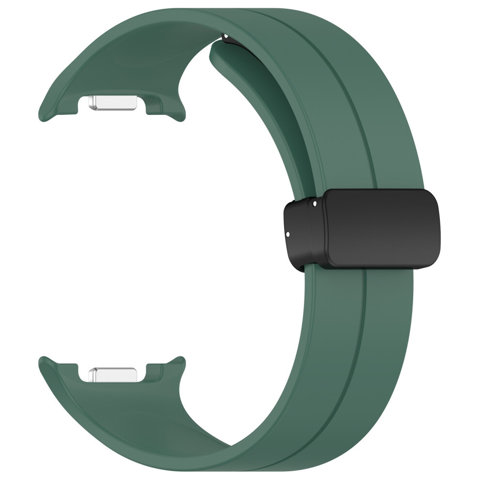 (Dark ) Watch Strap For Samsung Galaxy Watch8 44Mm / 40Mm / Watch8 Classic 46Mm Folding Buckle Silicone Wristband Green 6914285387630