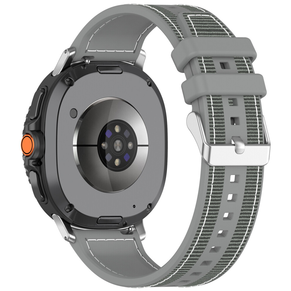 (Grey) Watch Strap For Samsung Galaxy Watch8 44Mm / 40Mm / Watch8 Classic 46Mm Nylon + Silicone Wrist Band Grey 6914282970149