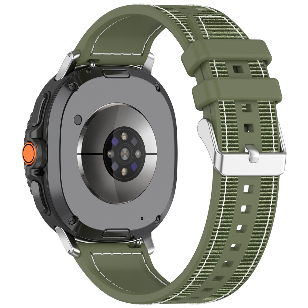 (Green) Watch Strap For Samsung Galaxy Watch8 44Mm / 40Mm / Watch8 Classic 46Mm Nylon + Silicone Wrist Band Green 6914286500847
