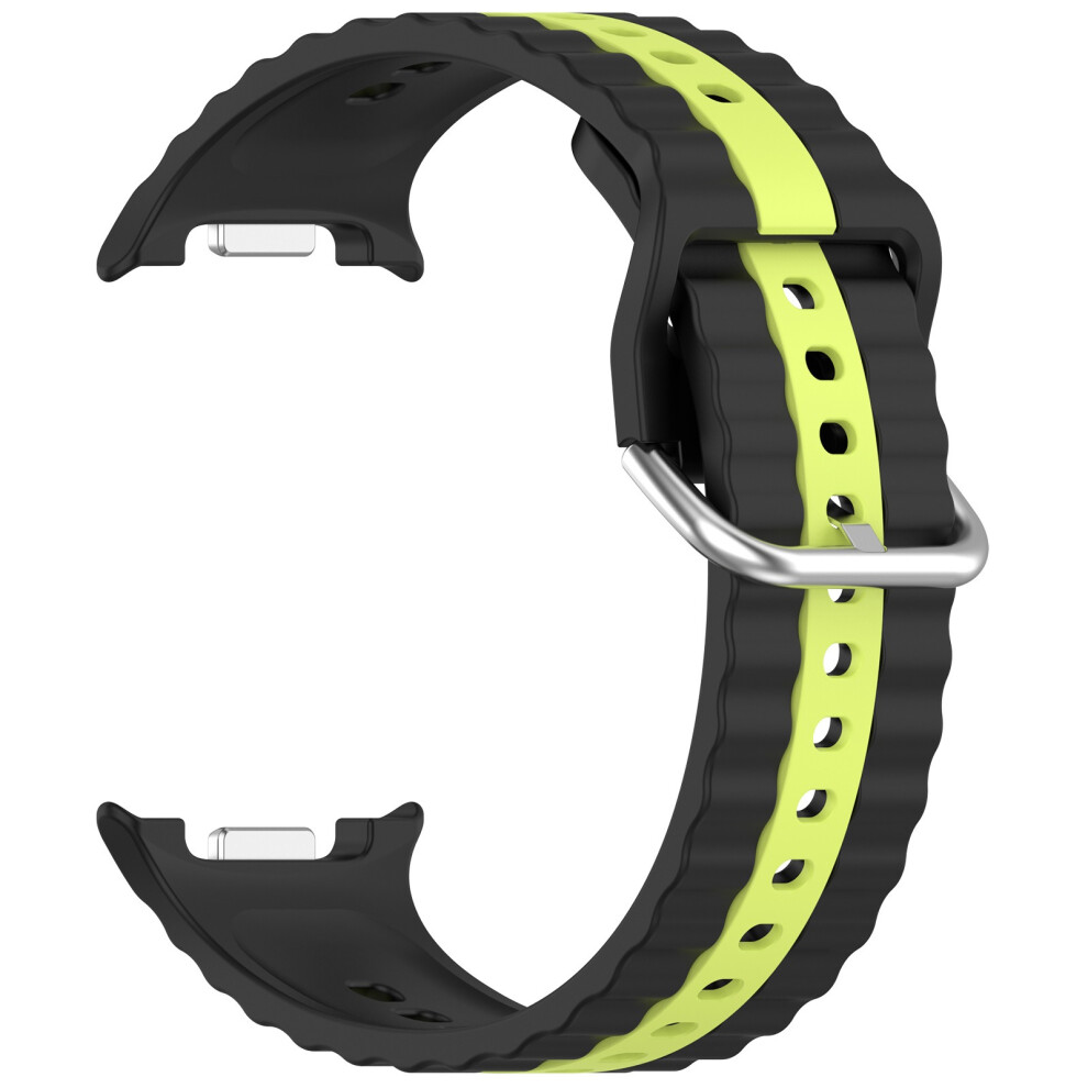 ( / Lime) Silicone Band For Samsung Galaxy Watch8 44Mm / 40Mm / Watch8 Classic 46Mm Dual Color Watch Strap Black 6914286771520
