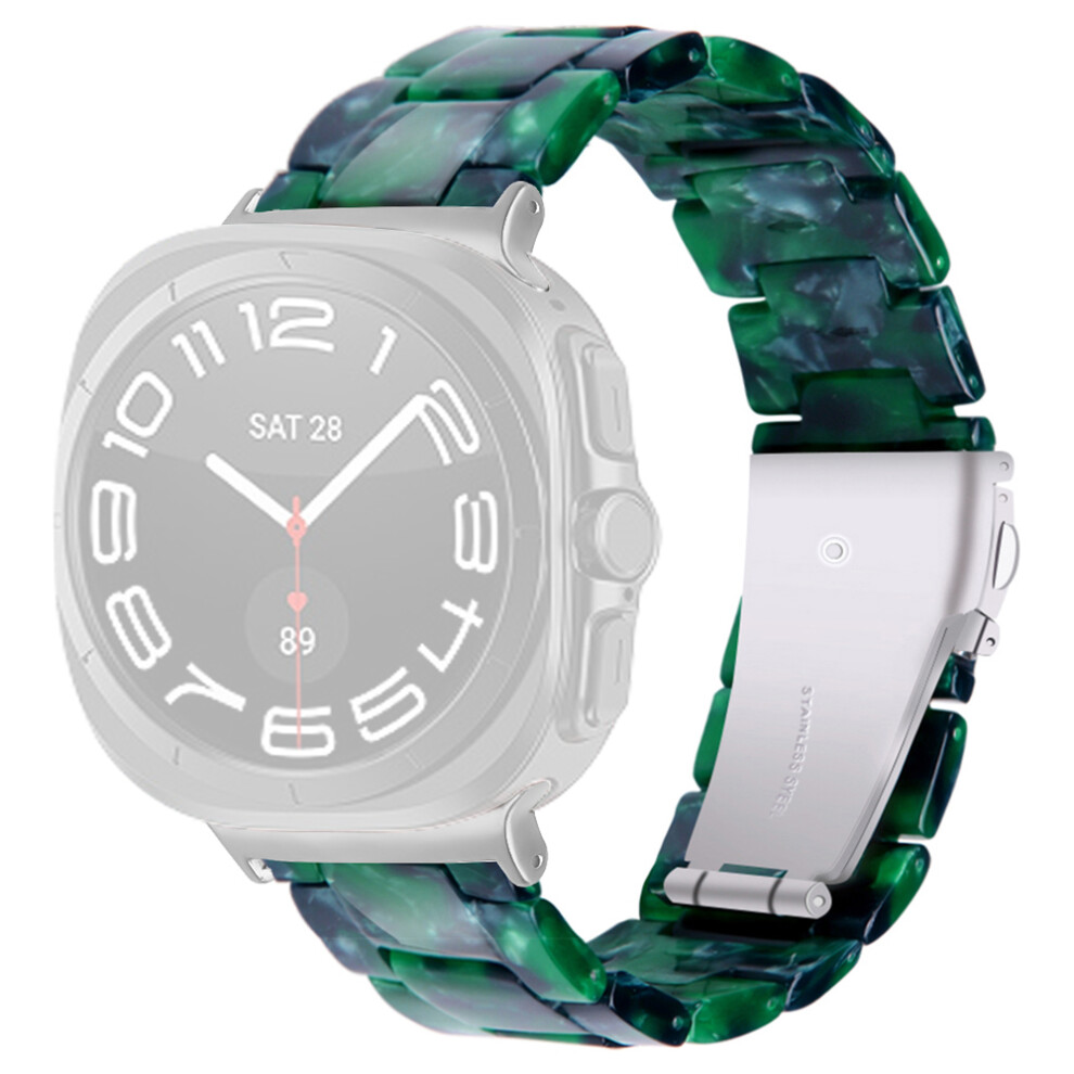 (Midnight ) Acrylic Resin Band For Samsung Galaxy Watch8 44Mm / 40Mm / Watch8 Classic 46Mm Adjustable Wrist Strap Green 6914289425833