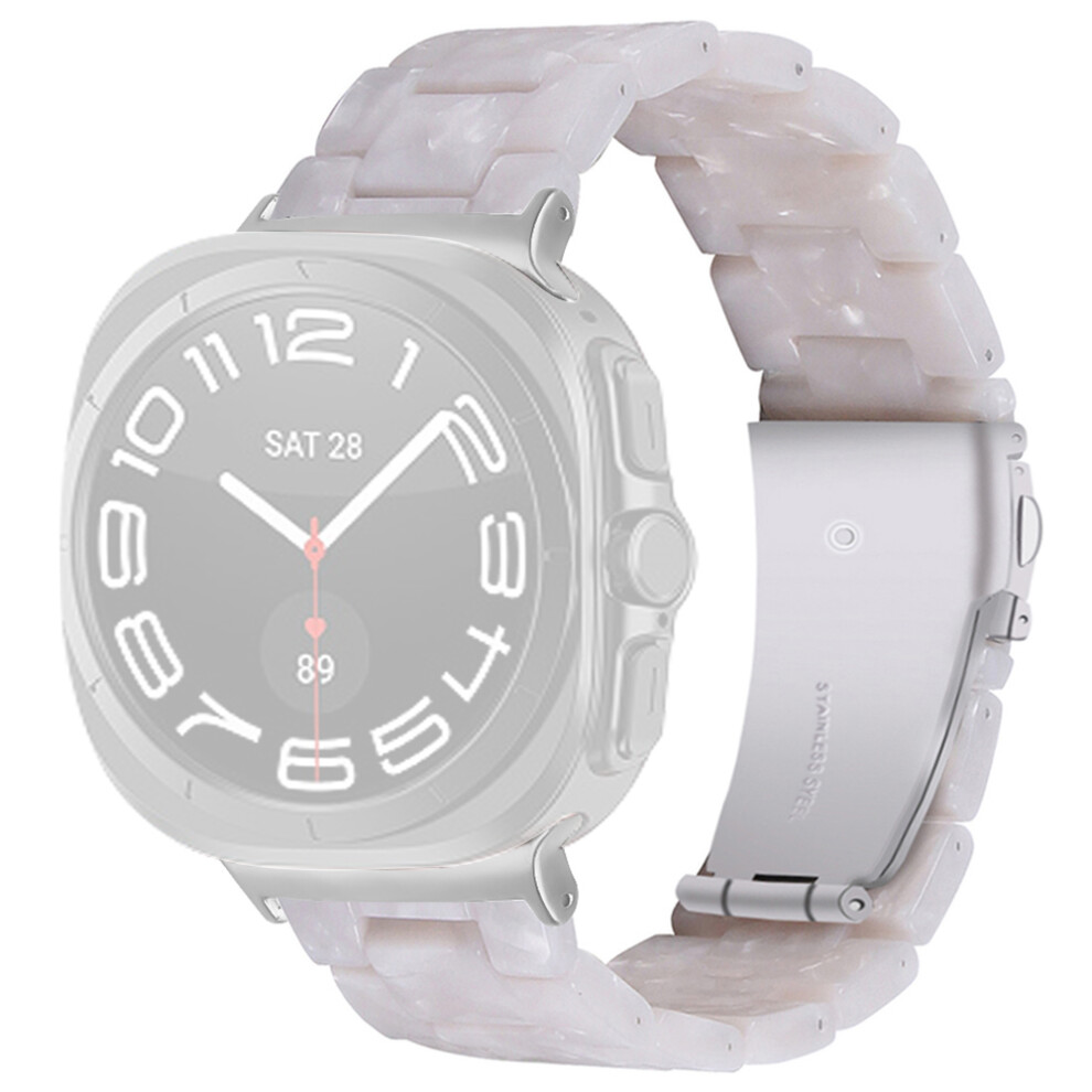 (Pearly ) Acrylic Resin Band For Samsung Galaxy Watch8 44Mm / 40Mm / Watch8 Classic 46Mm Adjustable Wrist Strap White 6914287605909