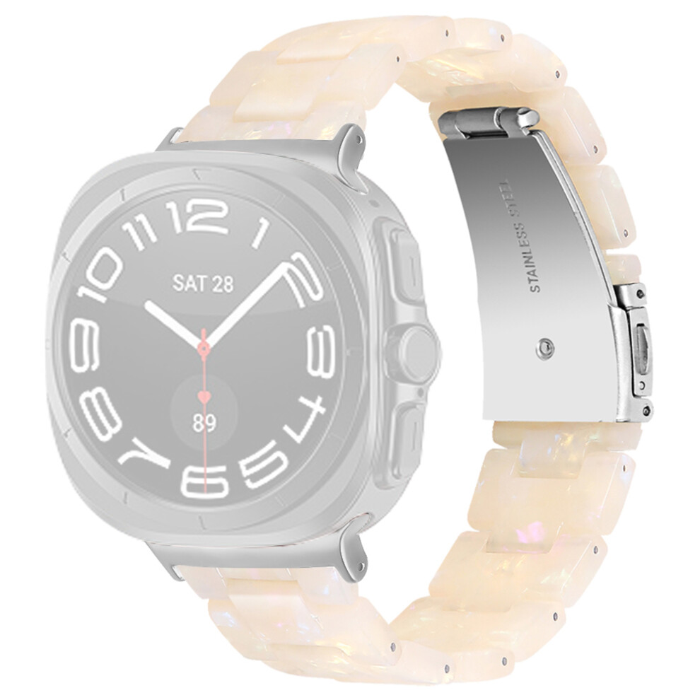 (Fluorescent ) Acrylic Resin Band For Samsung Galaxy Watch8 44Mm / 40Mm / Watch8 Classic 46Mm Adjustable Wrist Strap White 6914281062036