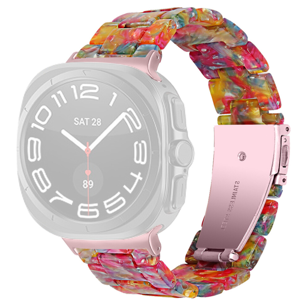 (Candy Rainbow) Watch Strap For Samsung Galaxy Watch8 44Mm / 40Mm / Watch8 Classic 46Mm Acrylic Resin Waterproof Wrist Band 6914280317359