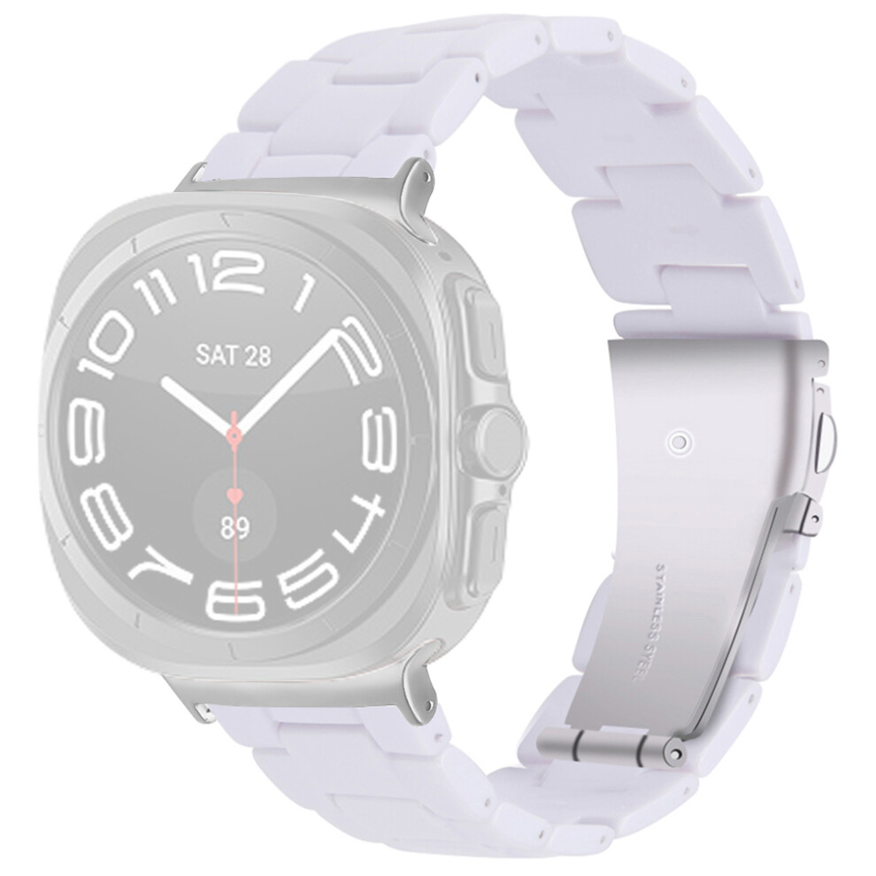 (White) Watch Strap For Samsung Galaxy Watch8 44Mm / 40Mm / Watch8 Classic 46Mm Acrylic Resin Waterproof Wrist Band White 6914286484666
