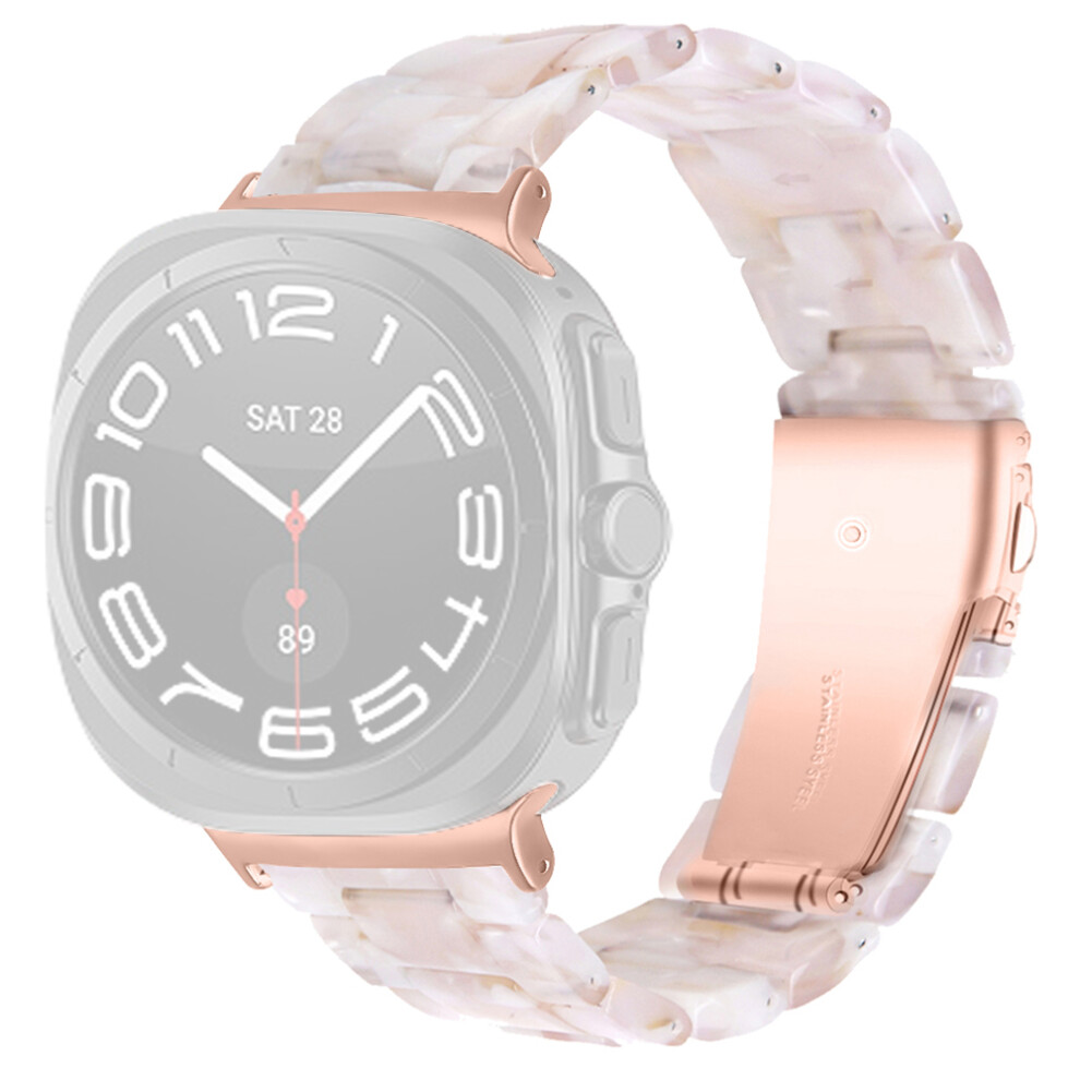 ( Flower) Watch Strap For Samsung Galaxy Watch8 44Mm / 40Mm / Watch8 Classic 46Mm Acrylic Resin Waterproof Wrist Band Pink 6914282015611