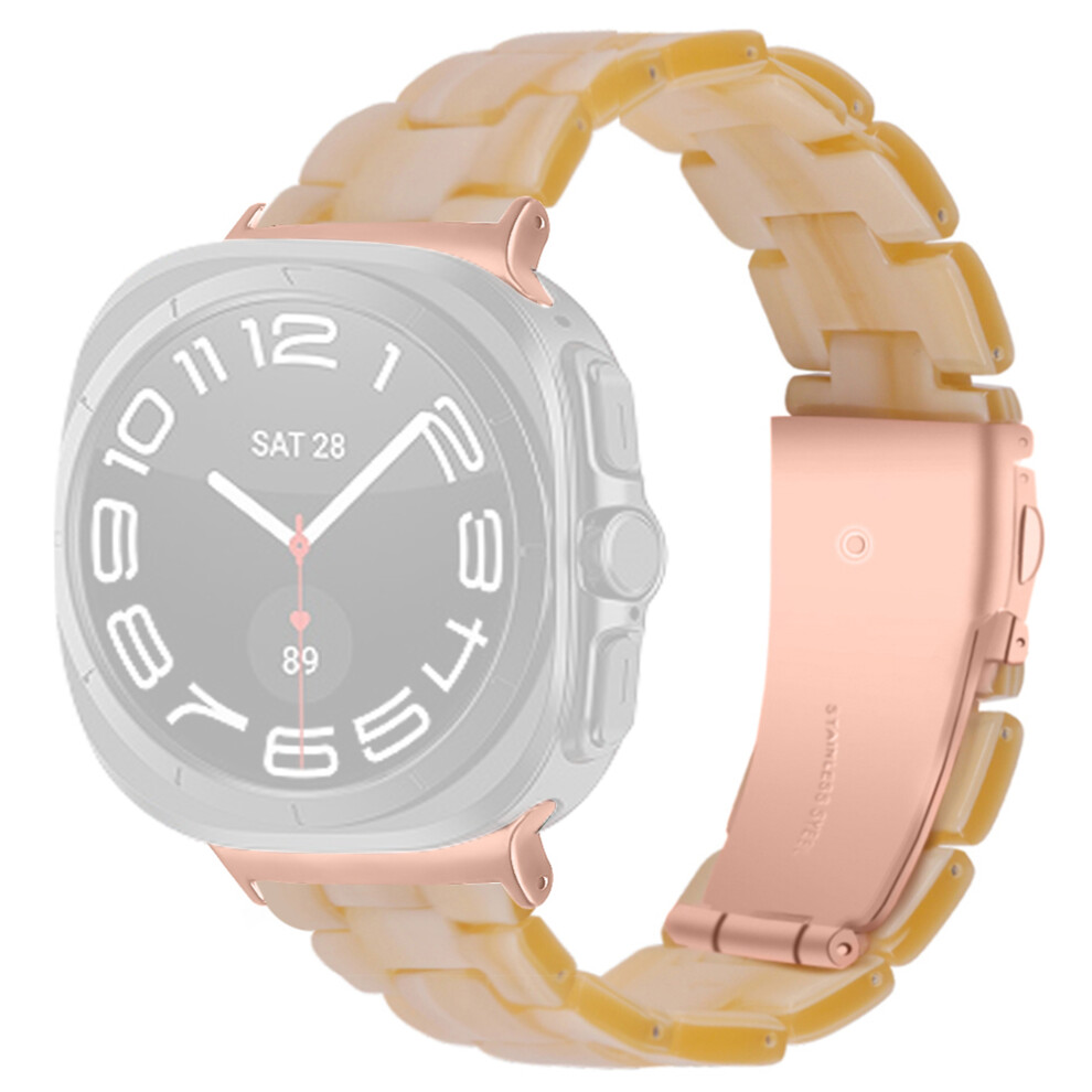 (Ivory) Acrylic Resin Band For Samsung Galaxy Watch8 44Mm / 40Mm / Watch8 Classic 46Mm Adjustable Wrist Strap White 6914283013883