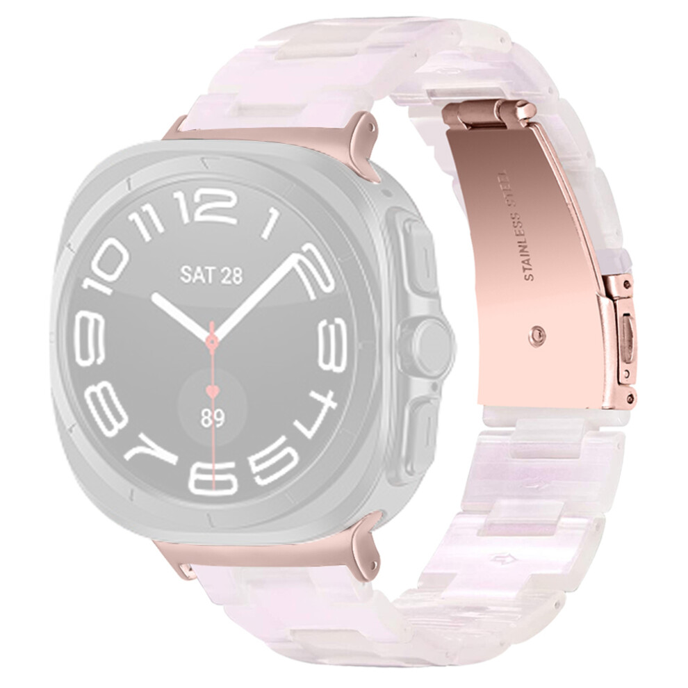 (Mermaid ) Acrylic Waterproof Resin Watch Band For Samsung Galaxy Watch8 44Mm / 40Mm / Watch8 Classic 46Mm Pink 6914287997370
