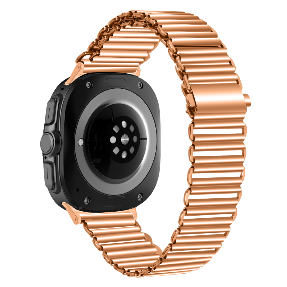 (Rose ) Colored Loop Strap For Samsung Galaxy Watch8 44Mm / 40Mm / Watch8 Classic 46Mm Metal Watch Band Slingshot Buckle Gold 6914281967102