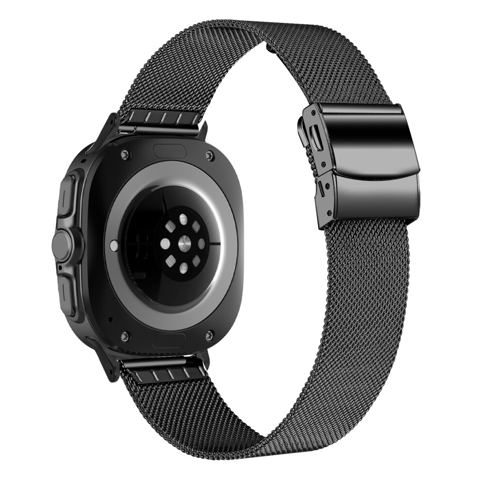 Watch Strap For Samsung Galaxy Watch8 44Mm / 40Mm / Watch8 Classic 46Mm Milanese Metal Band With Turtle Clasp Black 6914284092894