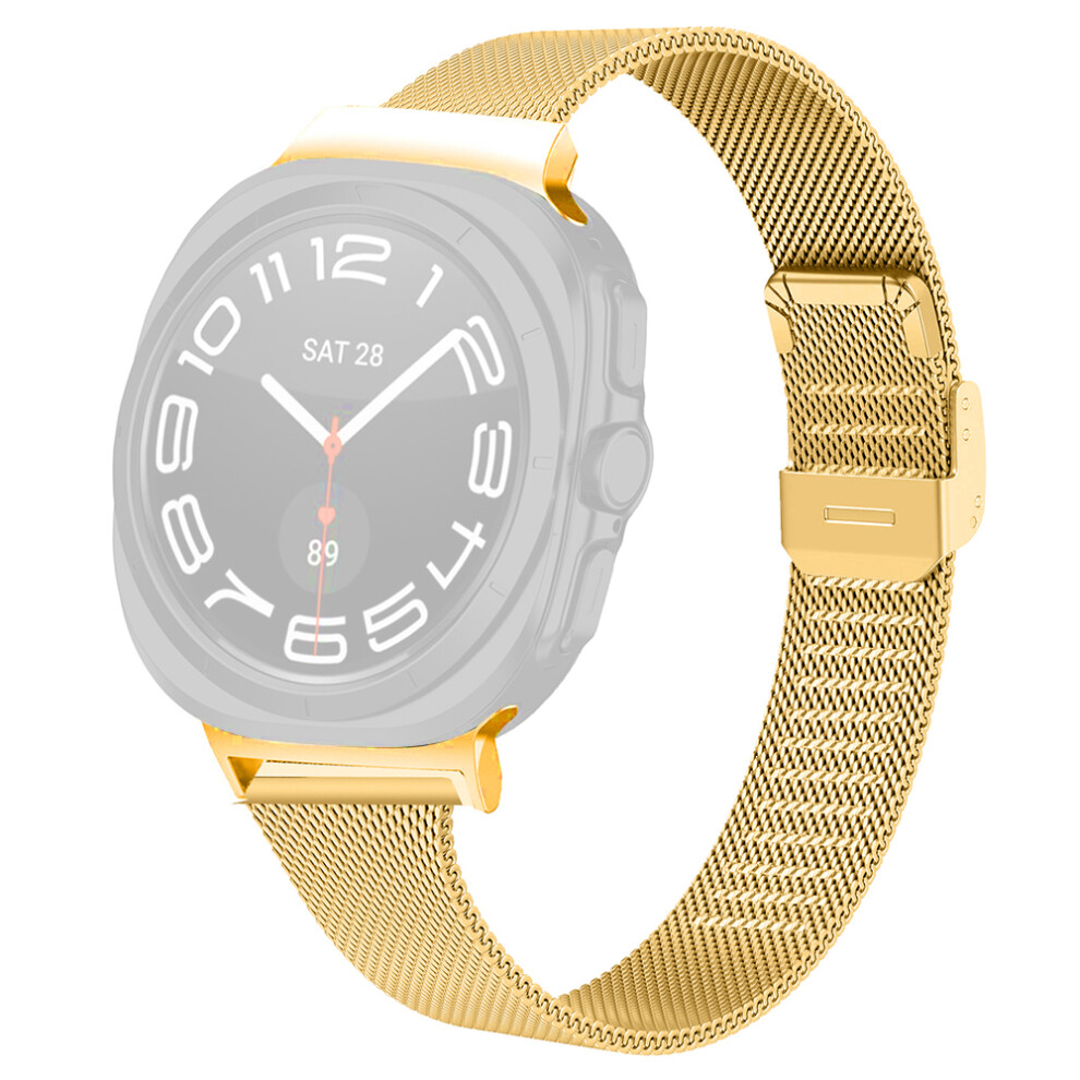 (Gold) Milanese Band For Samsung Galaxy Watch8 44Mm / 40Mm / Watch8 Classic 46Mm Electroplating Stainless Steel Mesh Watch Strap Gold 6914284204341