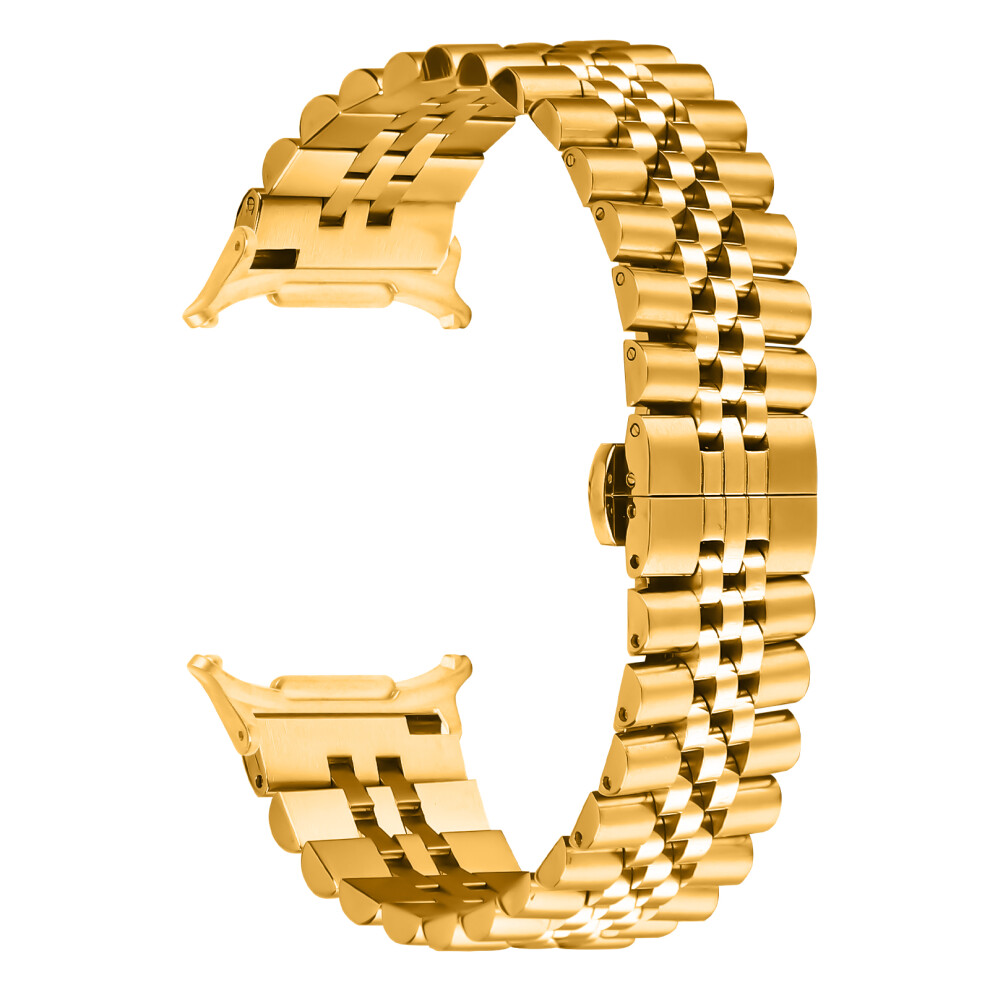 (Gold) Watch Band For Samsung Galaxy Watch8 44Mm / 40Mm / Watch8 Classic 46Mm 5-Bead Metal Butterfly Clasp Strap Gold 6914281268995