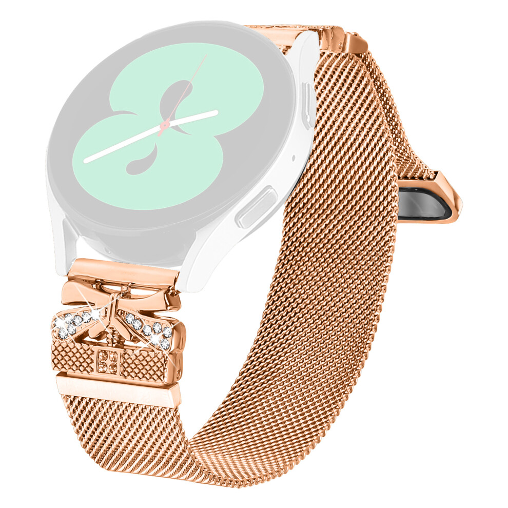 (Rose ) Metal Strap For Coros Apex 2 Milanese Watch Band Butterfly Decor Electroplating Color Gold 6914282348016