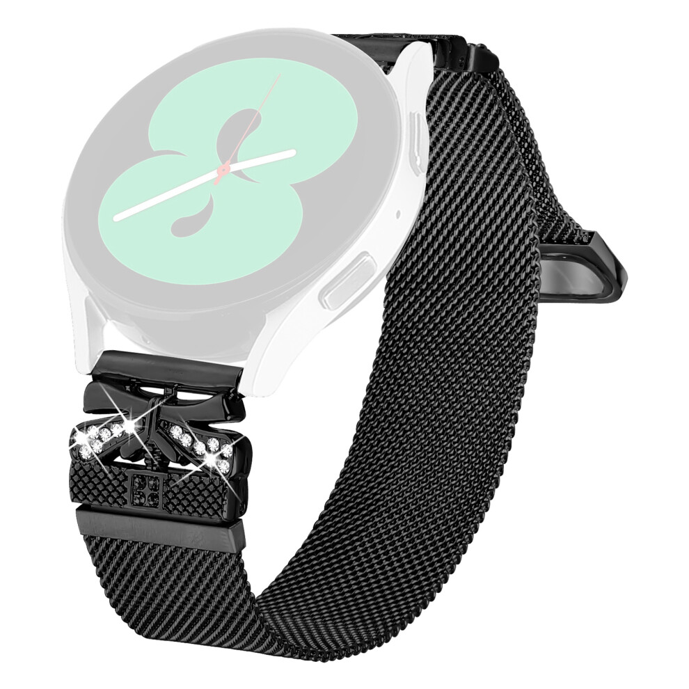 (Black) Metal Strap For Verizon Gizmowatch 2 Milanese Watch Band Butterfly Decor Electroplating Color Black 6914287920927
