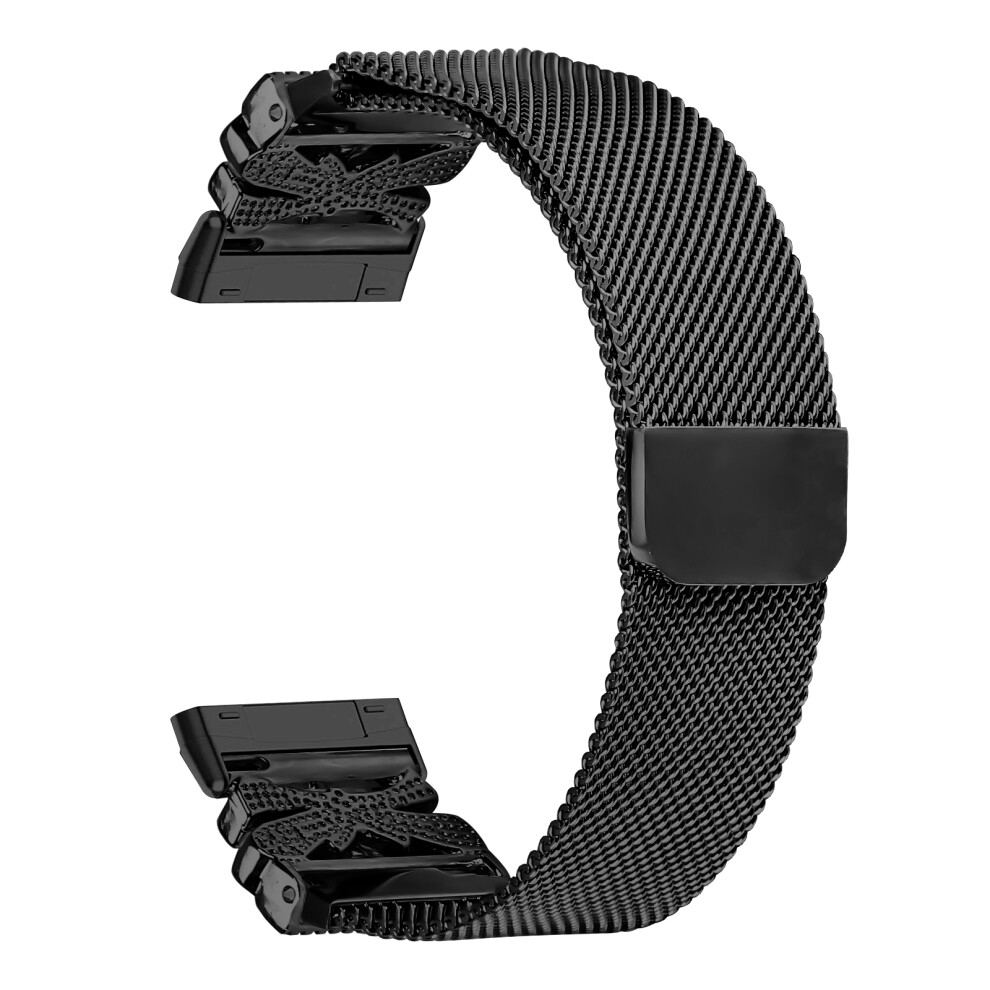 (Black) Metal Strap For Fitbit Versa 3 / Sense Milanese Watch Band Butterfly Decor Electroplating Color Black 6914289511246