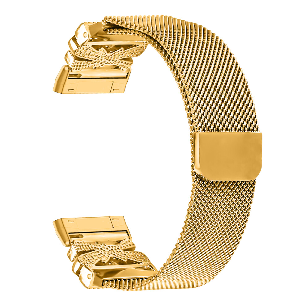 (Gold) Metal Strap For Fitbit Versa 4 / Sense 2 Milanese Watch Band Butterfly Decor Electroplating Color Gold 6914289556346