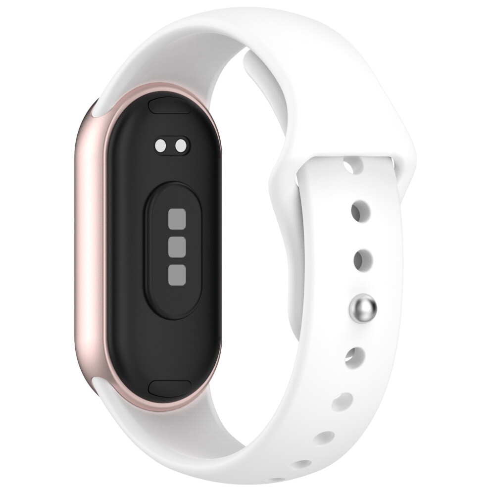 (White) Watch Band For Xiaomi Smart Band 10 Nfc / 10 / 9 Nfc / 9 / 8 Nfc / 8 Reverse Buckle Silicone Wrist Strap White 6914286590077