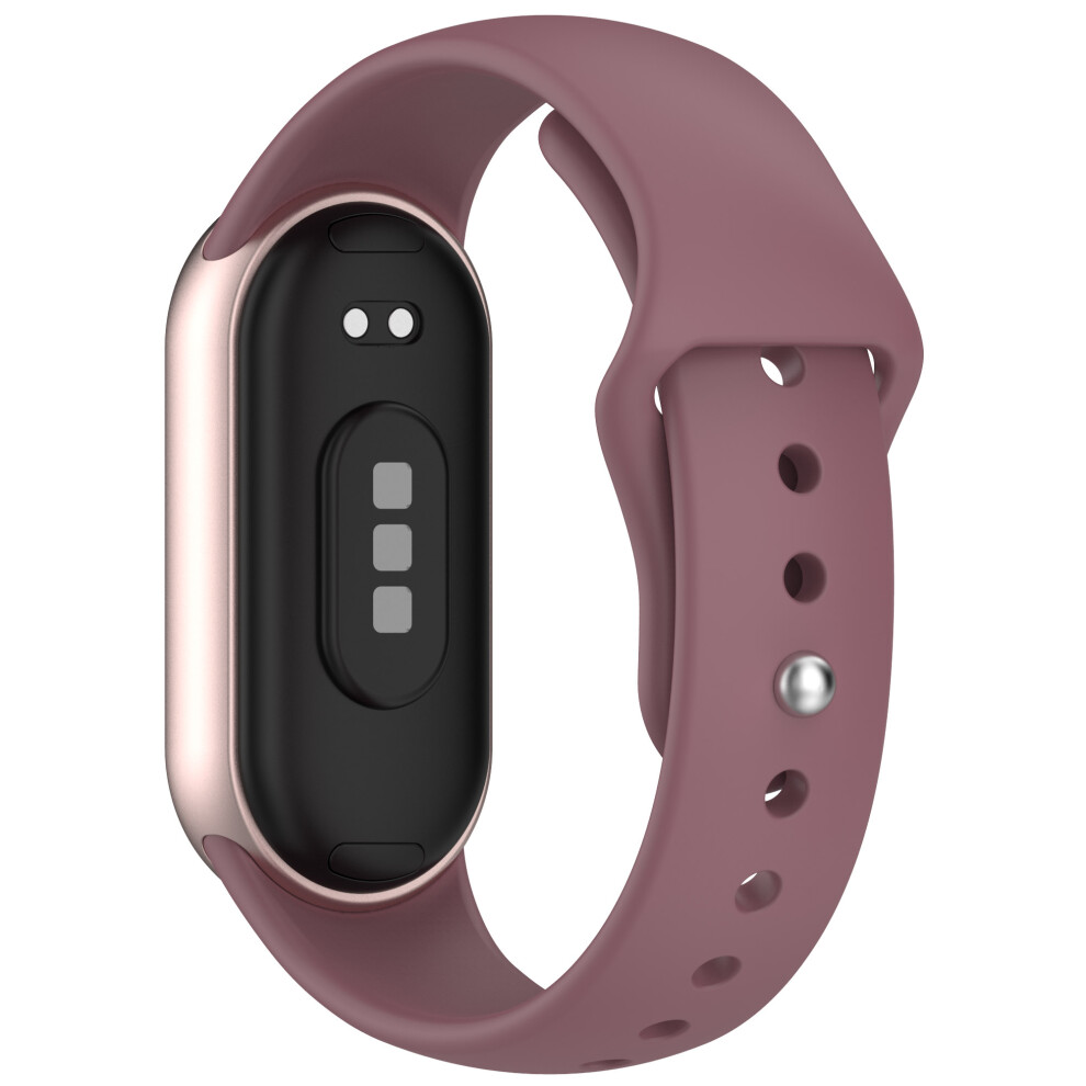 (Smoky ) Watch Band For Xiaomi Smart Band 10 Nfc / 10 / 9 Nfc / 9 / 8 Nfc / 8 Reverse Buckle Silicone Wrist Strap Purple 6914281736340