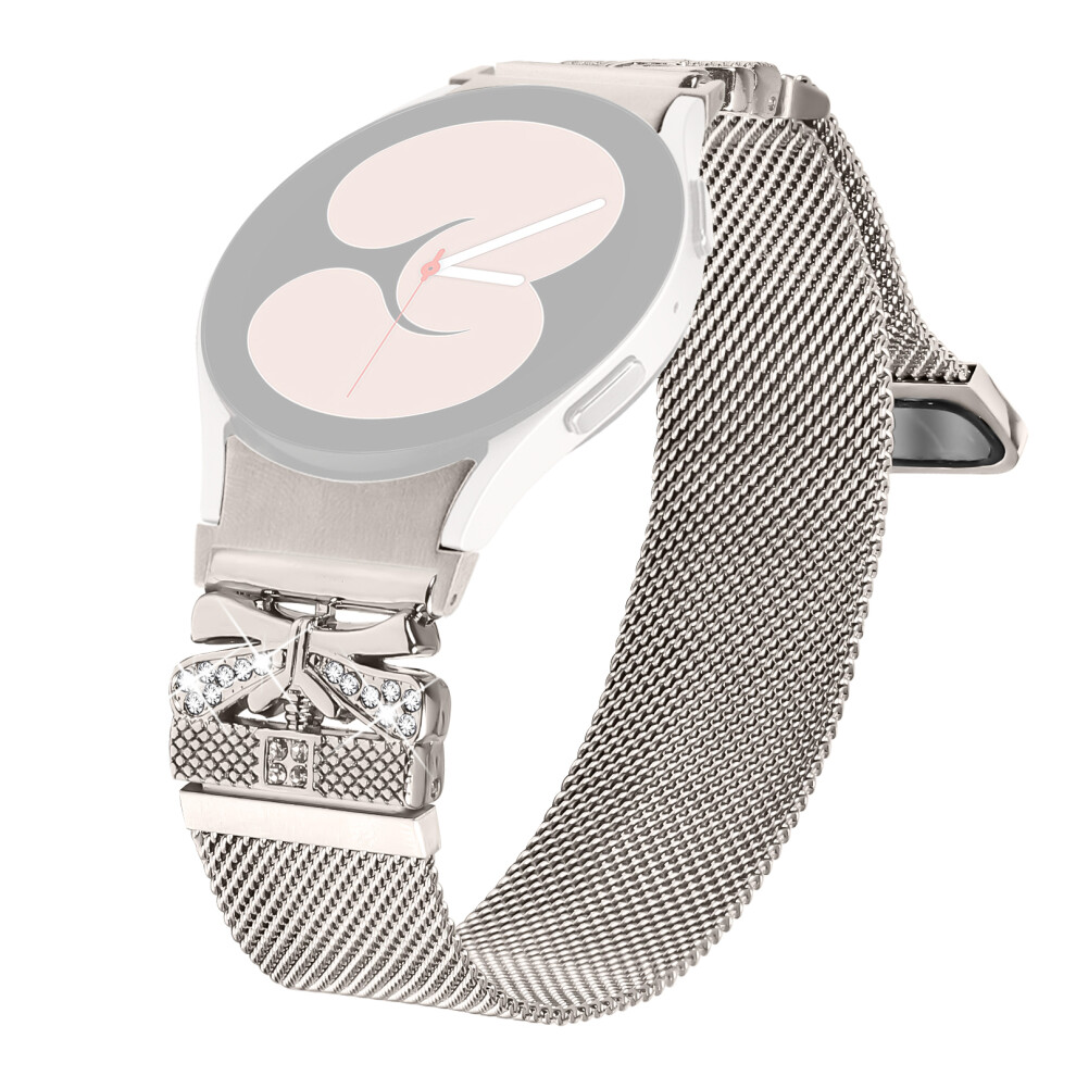 (Starlight) Colored Metal Strap With Quick Release Connector For Samsung Galaxy Watch7 44Mm / 40Mm Milanese Watch Band 6914282253129