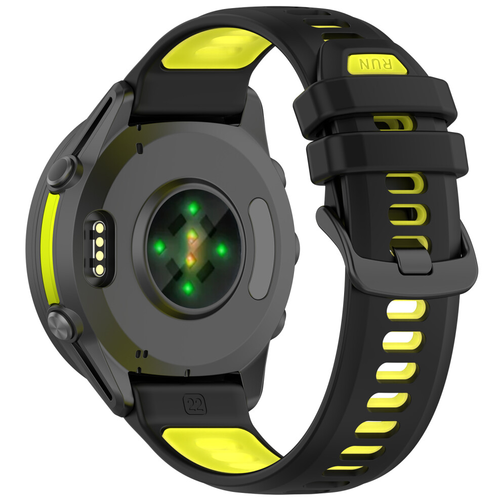 ( / Lime) 22Mm Replacement Strap For Garmin Forerunner 970 / 570 47Mm / 265 Silicone Watch Band Multiple Hole Design Black 6914286906380