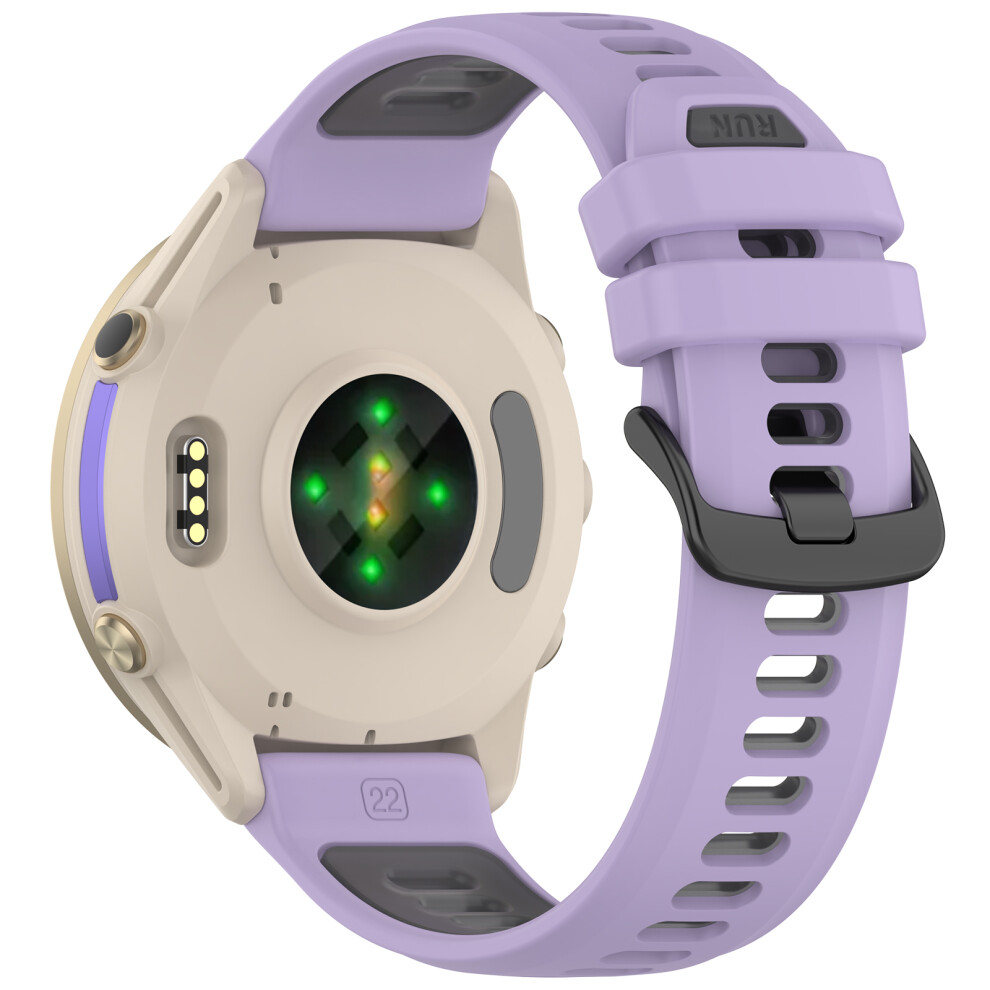 (Purple / Black) 22Mm Replacement Strap For Garmin Forerunner 970 / 570 47Mm / 265 Silicone Watch Band Multiple Hole Design Black,Purple 6914287042483