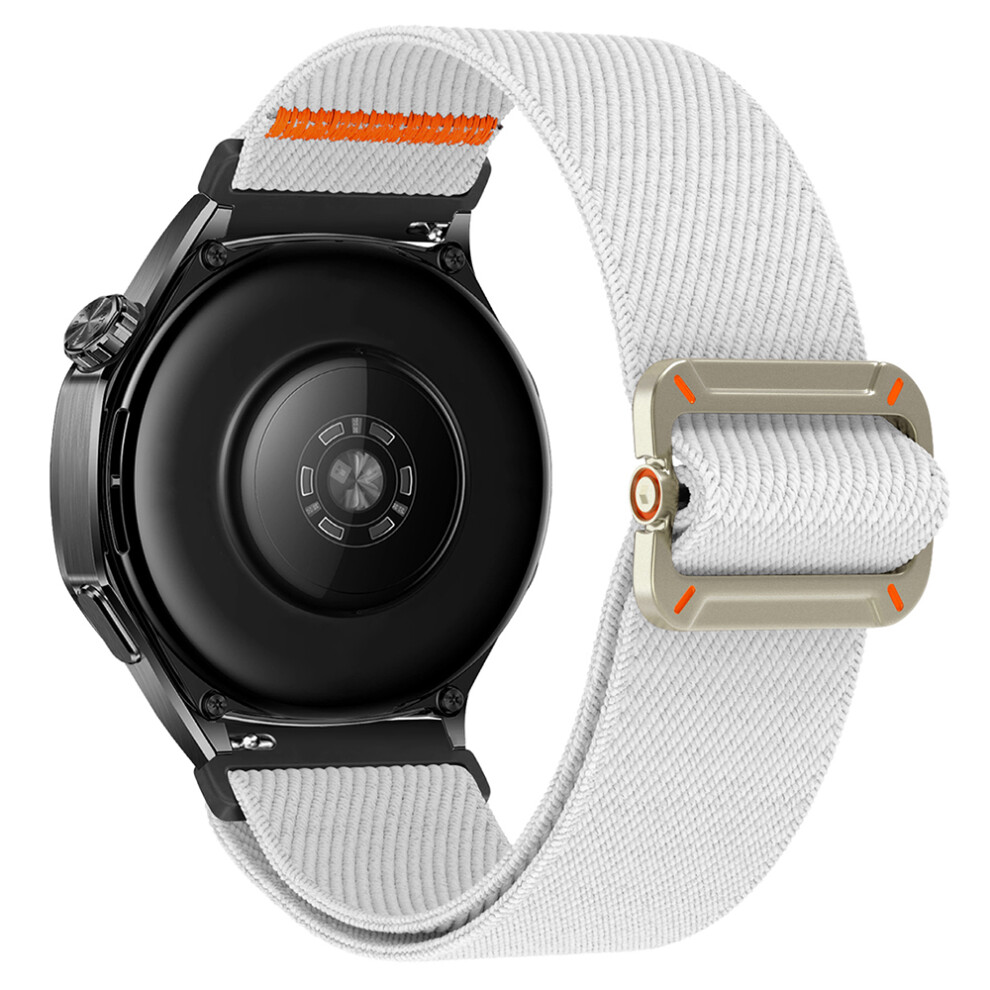 (White) For Huawei Watch Gt 5 46Mm Nylon Watch Band 22Mm Elastic Wrist Strap White 6914282794486