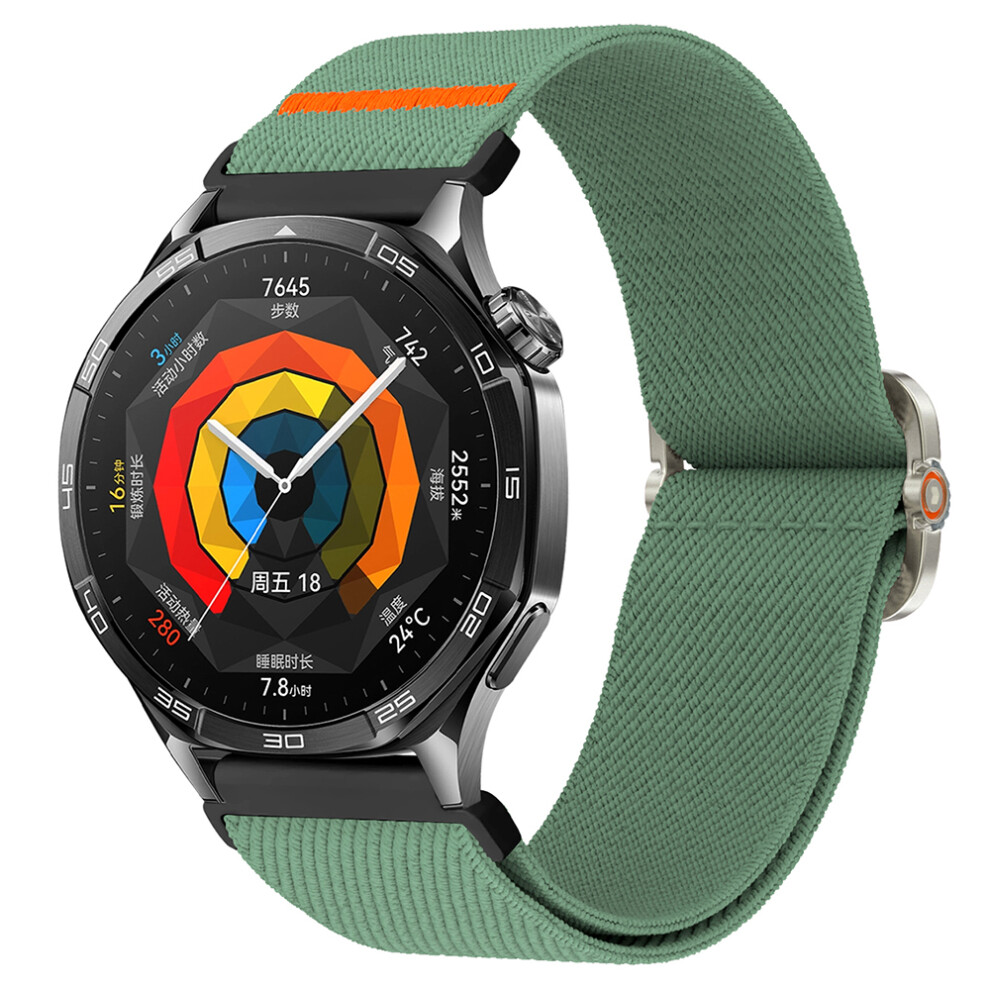 (Dark ) For Huawei Watch Gt 5 46Mm Nylon Watch Band 22Mm Elastic Wrist Strap Green 6914283176632