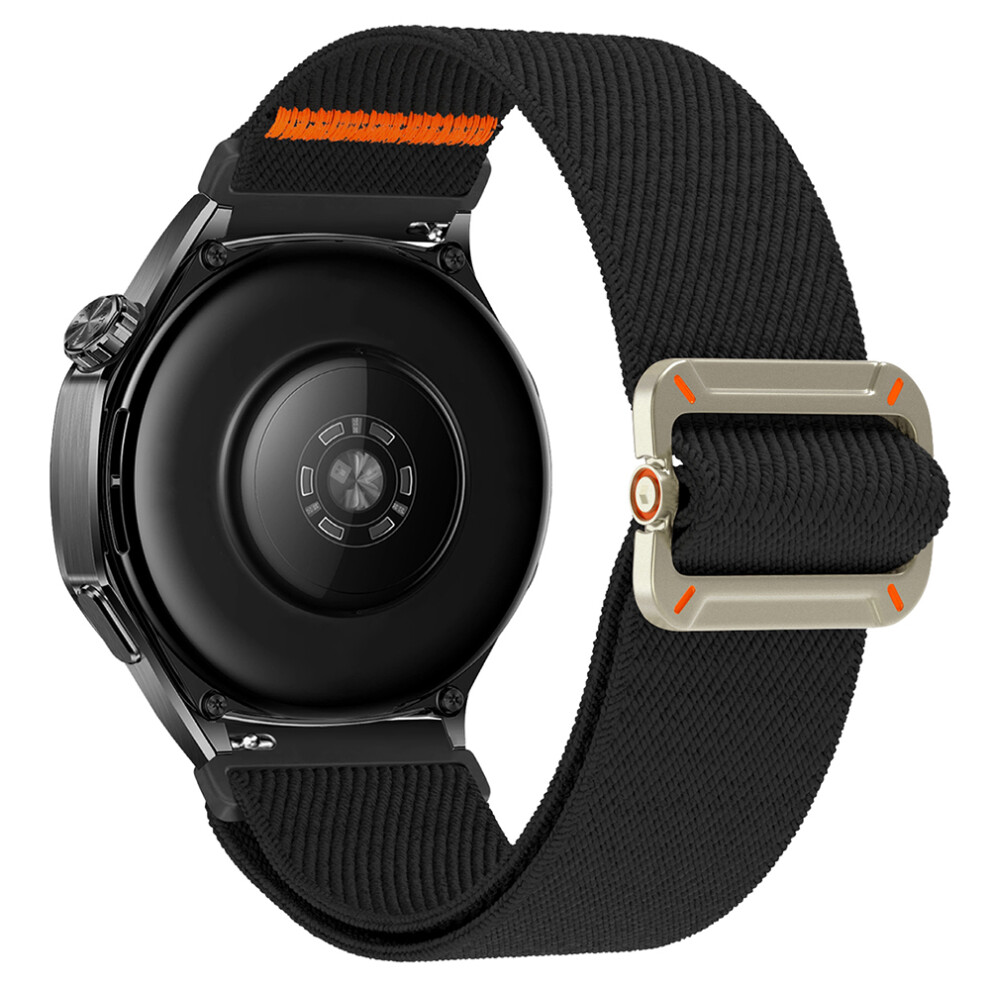 (Black) For Samsung Galaxy Watch7 44Mm / 40Mm Nylon Watch Band 20Mm Elastic Wrist Strap Black