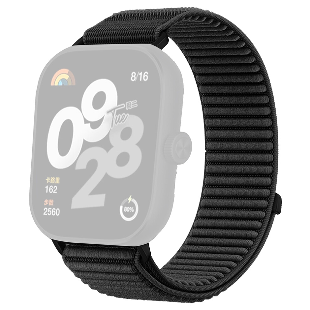 (Black) For Xiaomi Redmi Watch 5 / 4 Wrist Strap Magic Tape Nylon Woven Watch Band Black 6914280535135